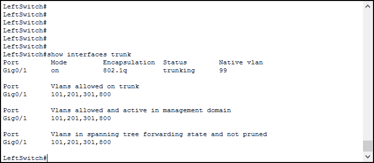 When doing switch troubleshooting, verify that the rights VLANs are passing on the trunk