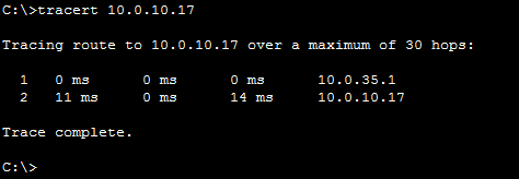Use Traceroute to verify Inter-VLAN Routing