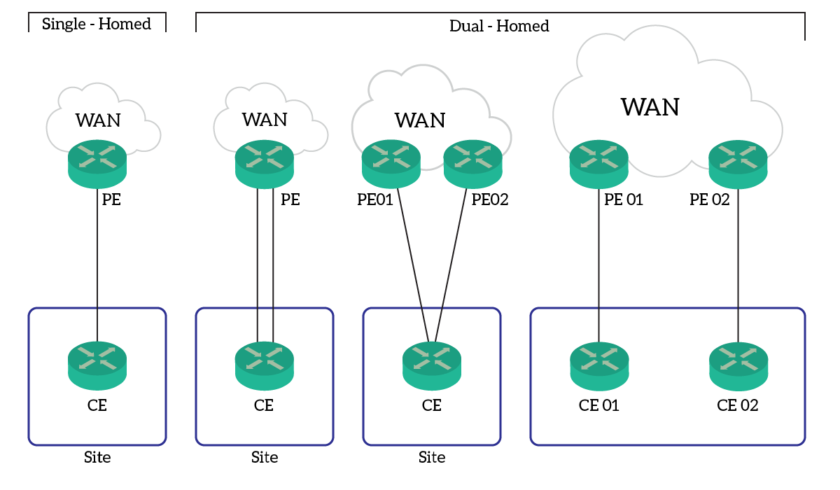 Single Homed and Dual Homed options for WAN connections and MPLS
