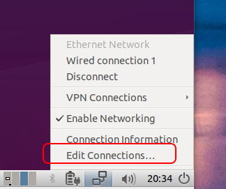 Edit connections to configure the IP address