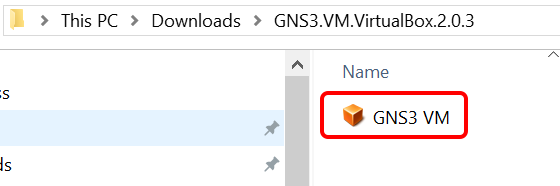 Open GNS3 VM OVA to install automatically this VM in VirtualBox