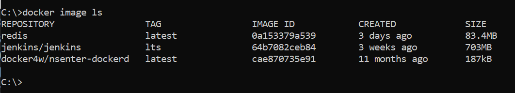 How to use docker: run docker image ls to see al the images inside your docker