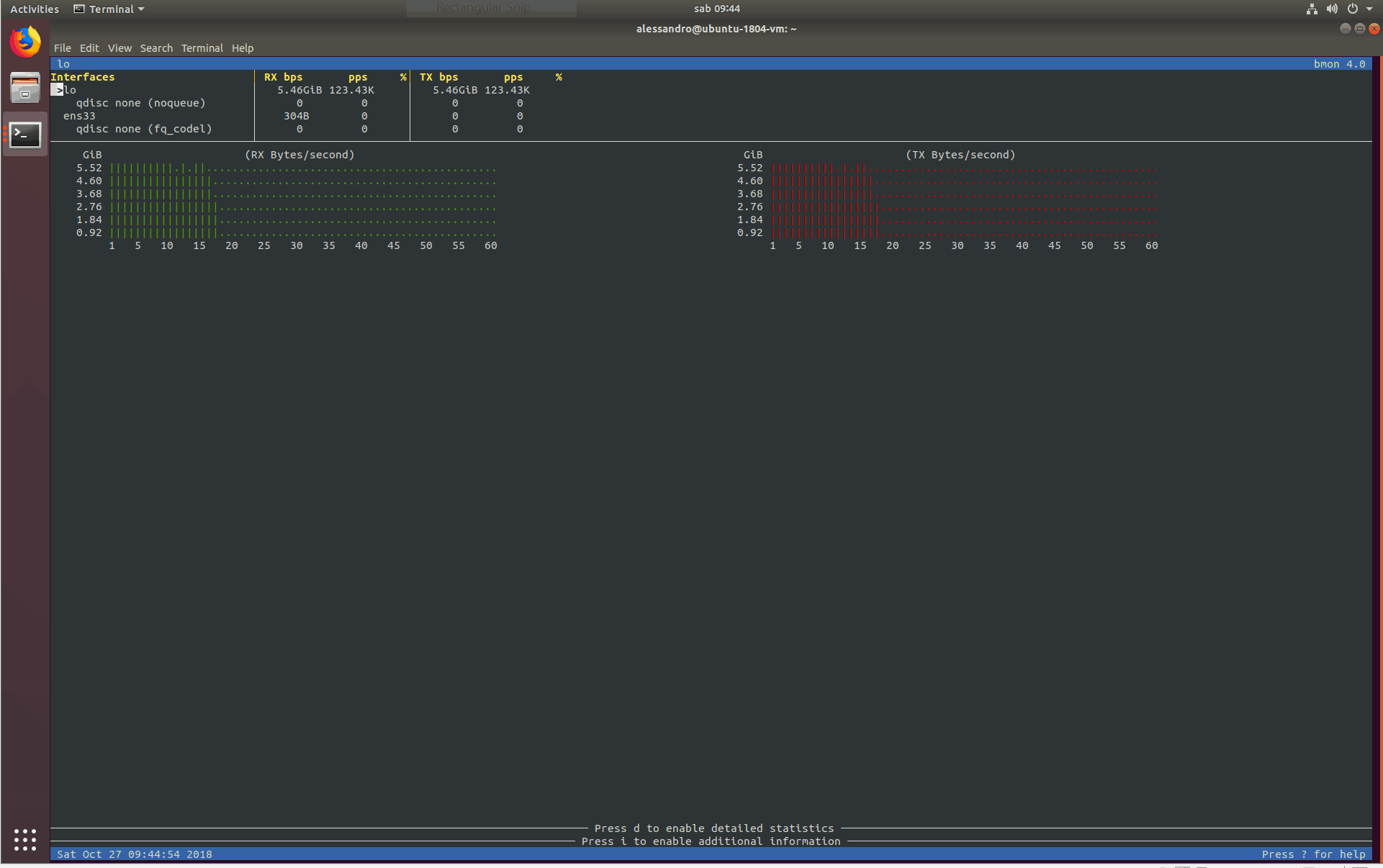 How to use bmon: run bmon in the terminal to see the charts.