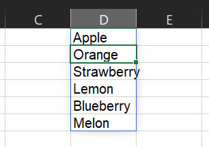 The UNIQUE function shows a shadowy border to highlight which are the results of your Excel select distinct operation
