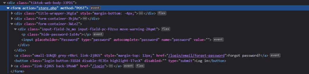 TikTok Hacker's Modified HTML FOrm