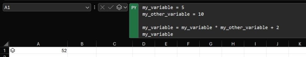 In Python in Excel, you can reassign the value of a variable to a new value