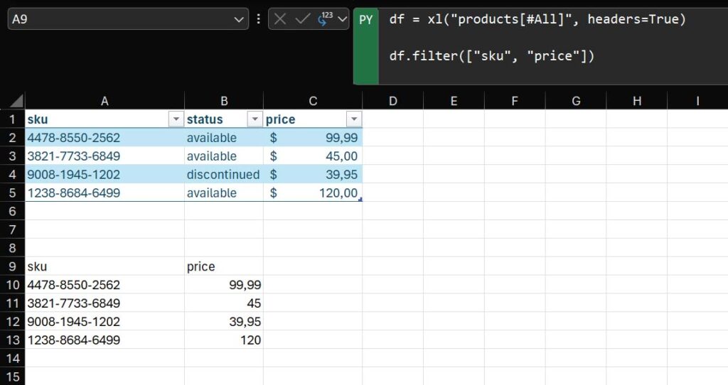 Simple dataframe operation using pandas in Excel